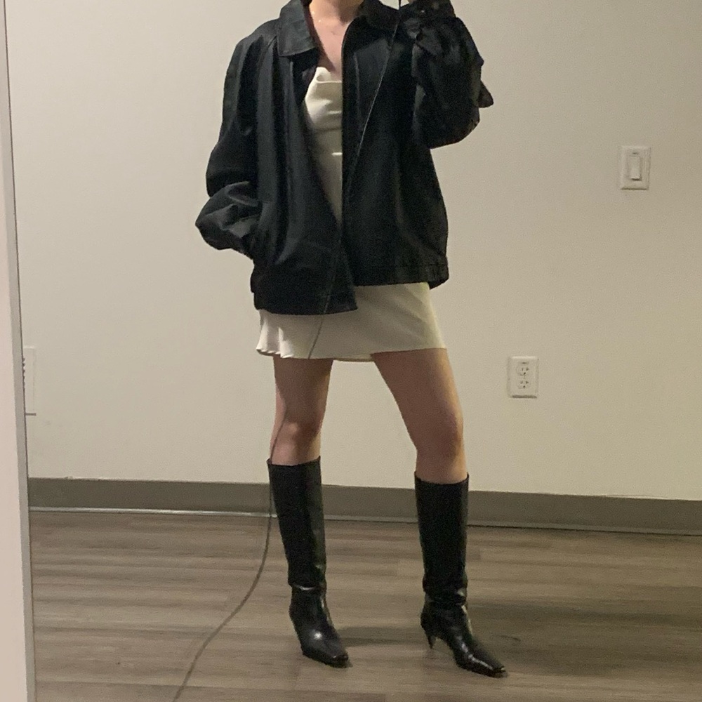 Urban Outfitters White Cowl Slip Dress Satin Finish Mini